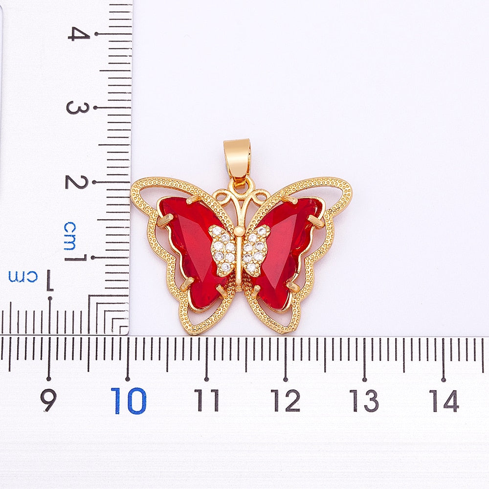Zinnia Butterfly Crystal Necklace