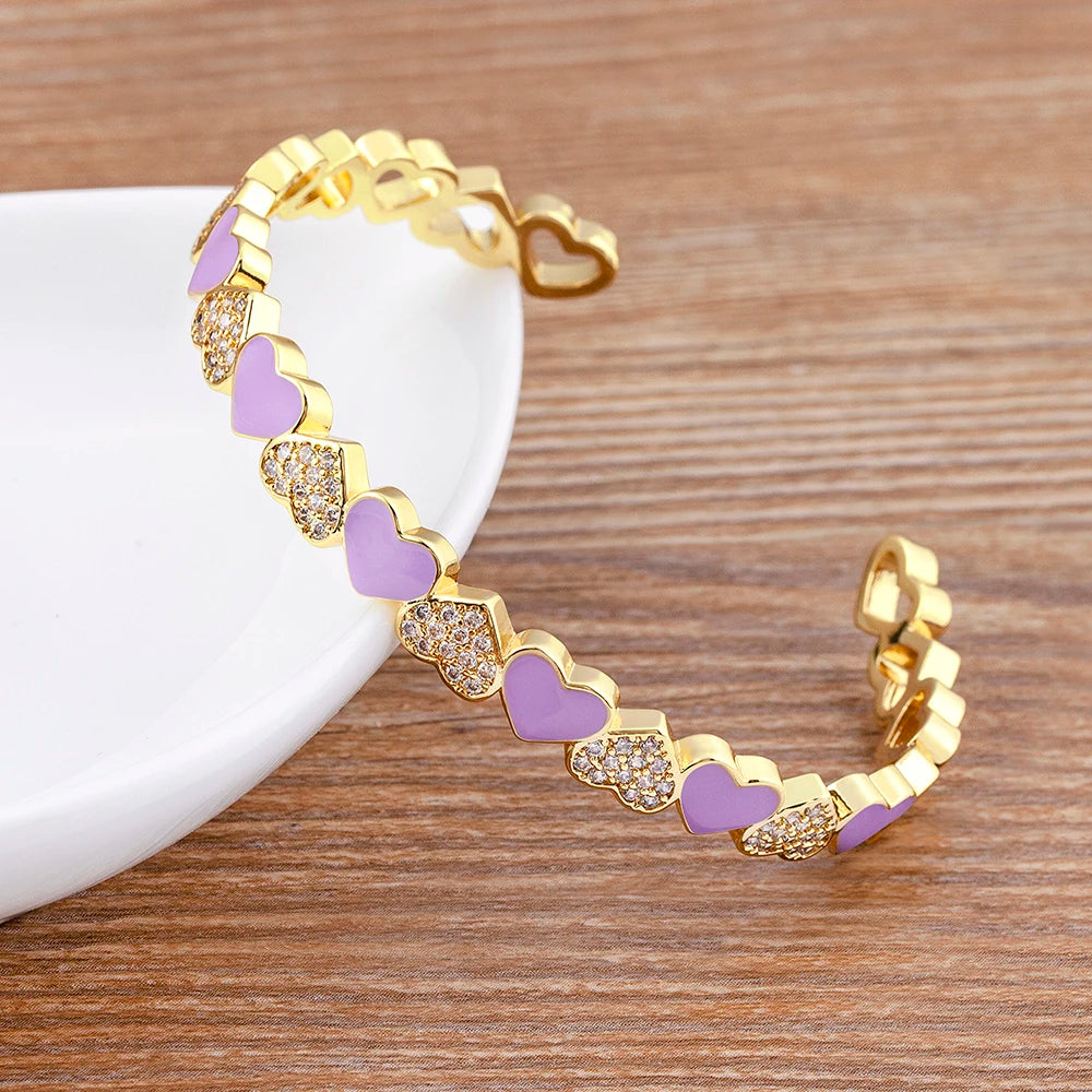 Heart Crystal Bangle