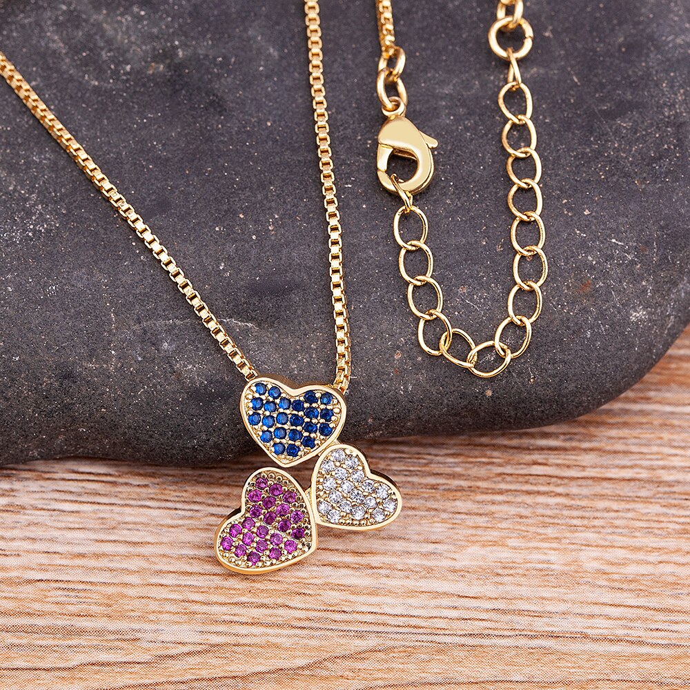 Sophia Three Heart Necklace