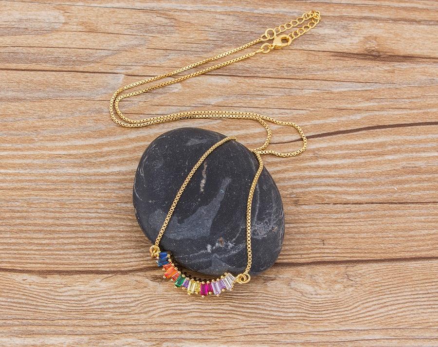 Nora Multicolor Crystal Necklace - Rosetose