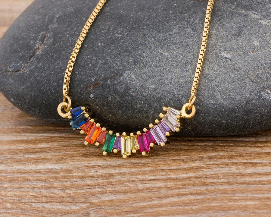 Nora Multicolor Crystal Necklace - Rosetose