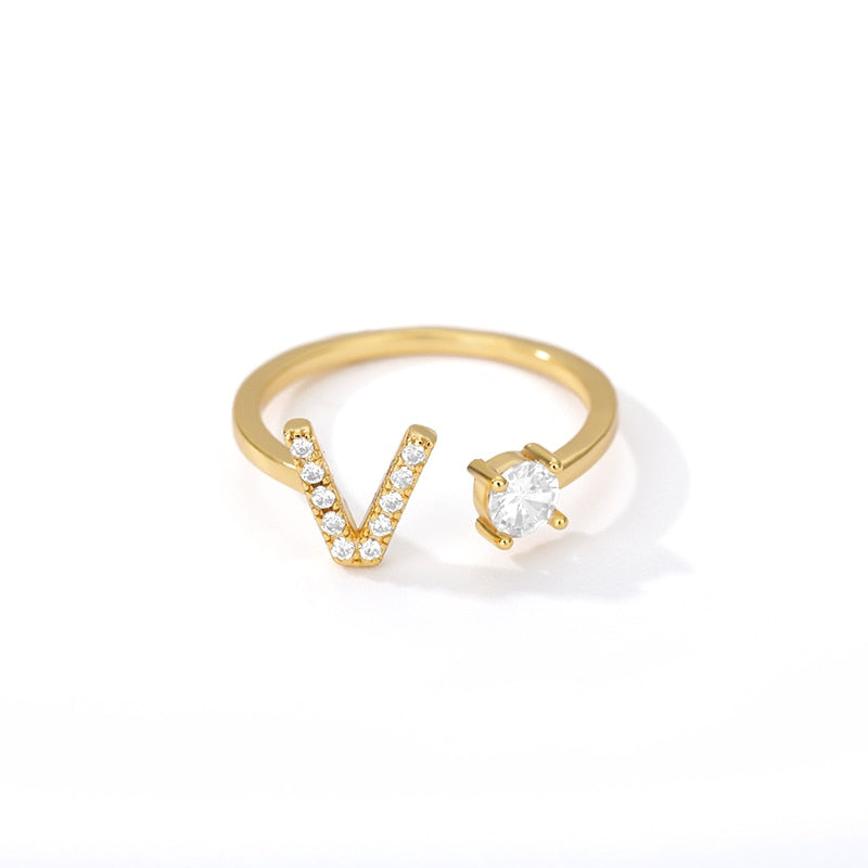 Jamie Initial Adjustable Ring - Rosetose