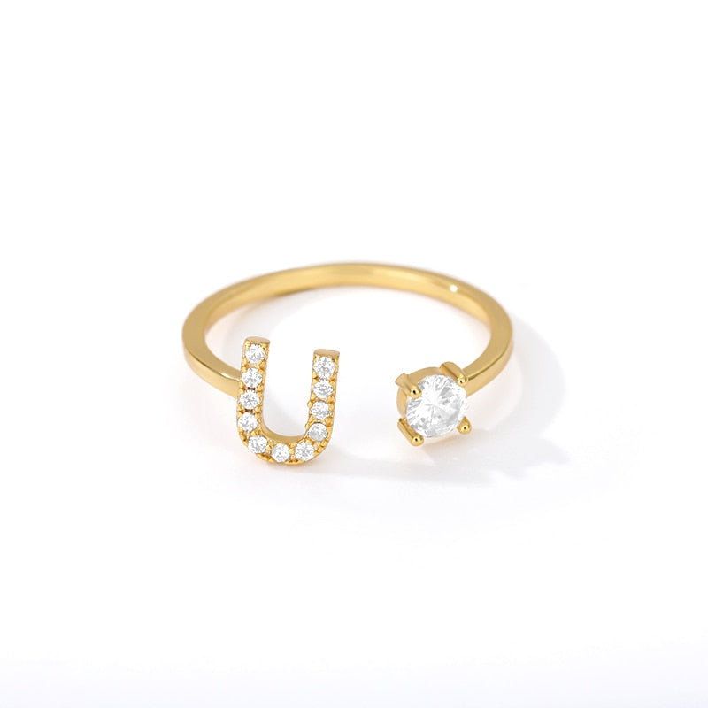 Jamie Initial Adjustable Ring - Rosetose