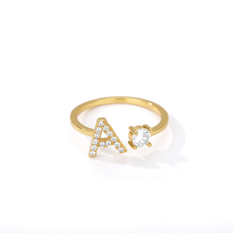 Jamie Initial Adjustable Ring - Rosetose