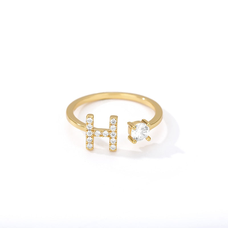 Jamie Initial Adjustable Ring - Rosetose
