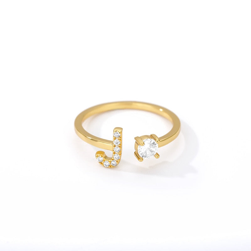 Jamie Initial Adjustable Ring - Rosetose