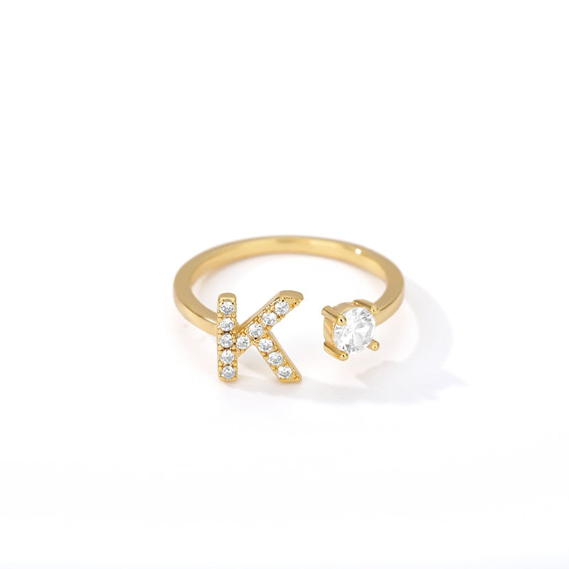 Jamie Initial Adjustable Ring - Rosetose