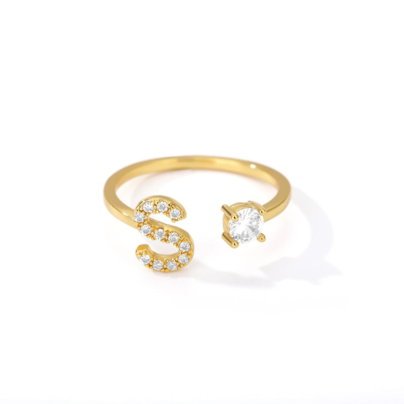 Jamie Initial Adjustable Ring - Rosetose