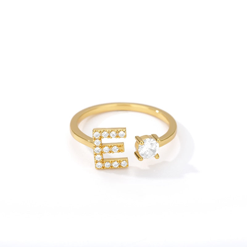 Jamie Initial Adjustable Ring - Rosetose