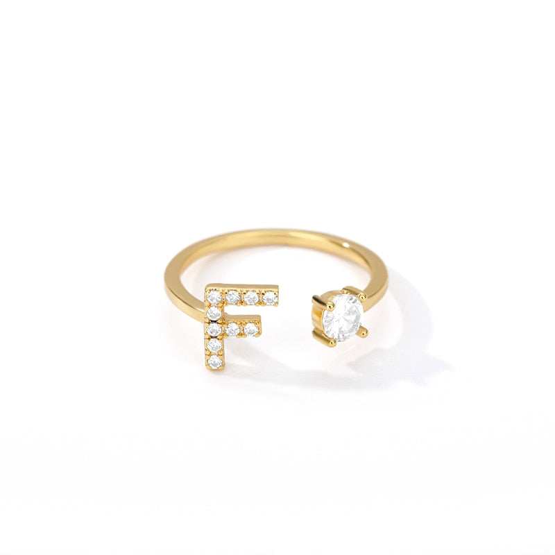 Jamie Initial Adjustable Ring - Rosetose