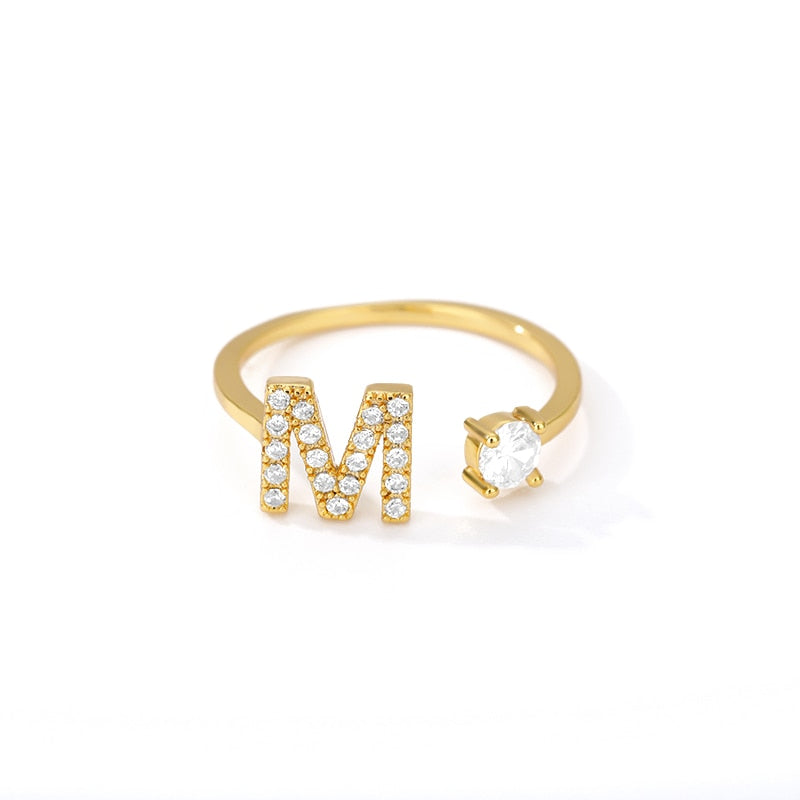 Jamie Initial Adjustable Ring - Rosetose