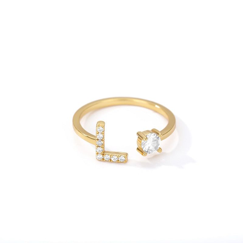 Jamie Initial Adjustable Ring - Rosetose