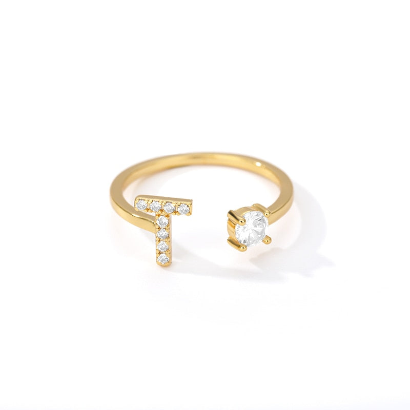Jamie Initial Adjustable Ring - Rosetose