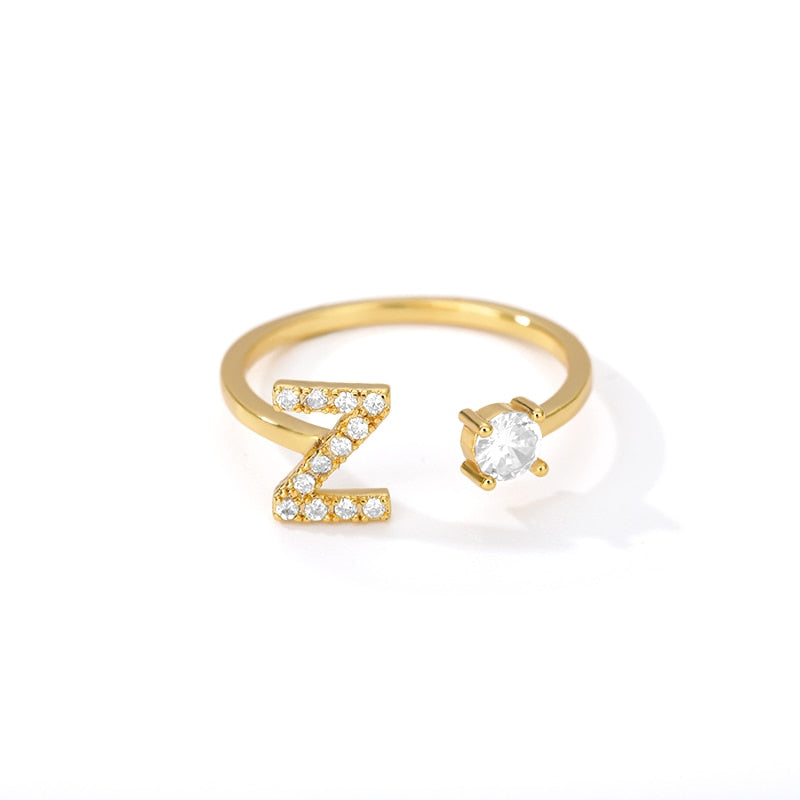 Jamie Initial Adjustable Ring - Rosetose