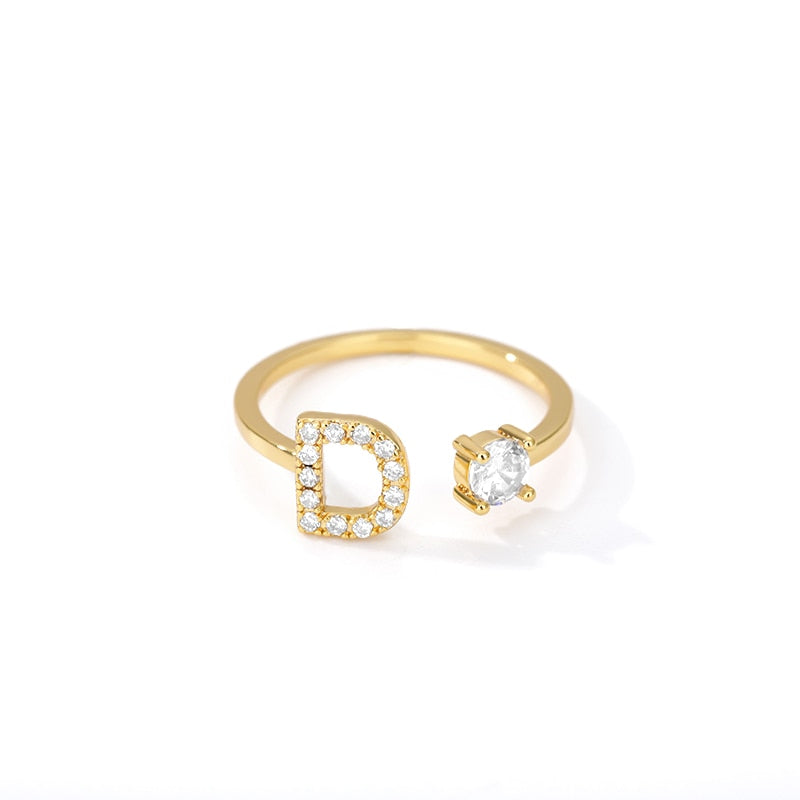 Jamie Initial Adjustable Ring - Rosetose