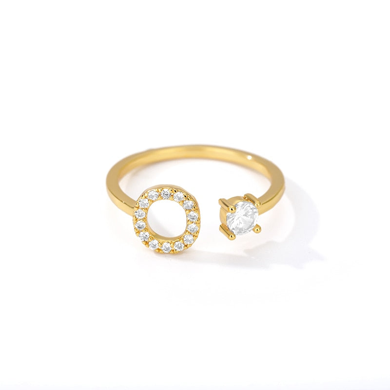 Jamie Initial Adjustable Ring - Rosetose