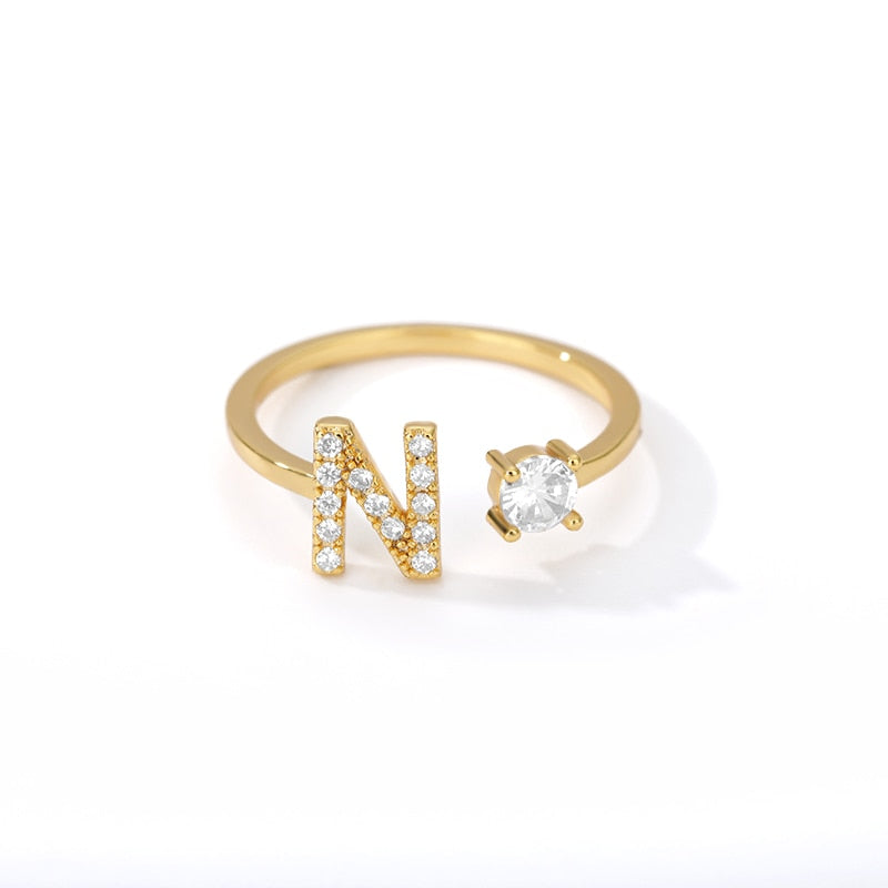 Jamie Initial Adjustable Ring - Rosetose