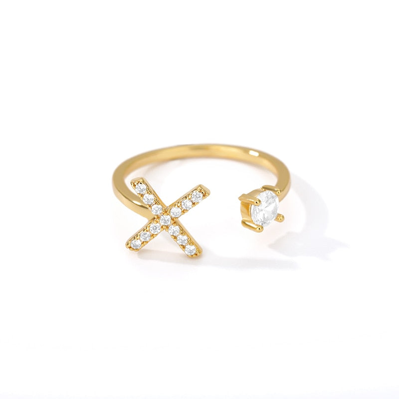 Jamie Initial Adjustable Ring - Rosetose