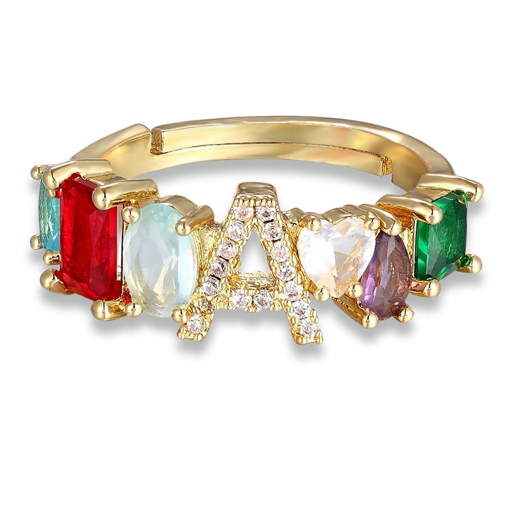 ELAINA Adjustable Initial Ring - Rosetose