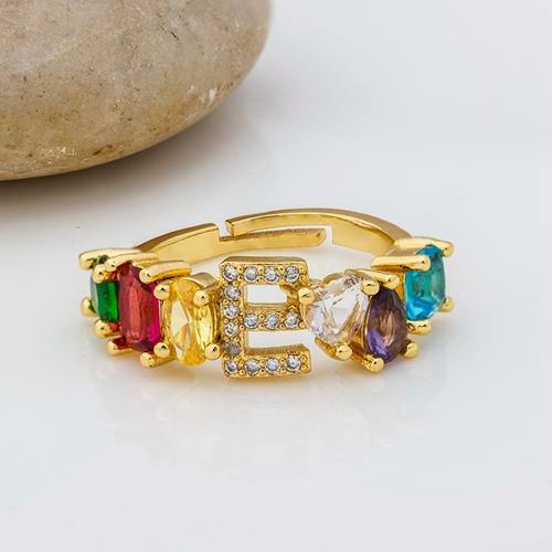 ELAINA Adjustable Initial Ring - Rosetose