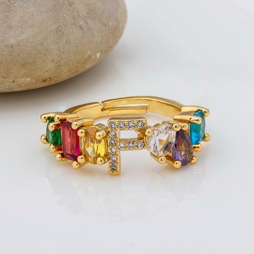 ELAINA Adjustable Initial Ring - Rosetose