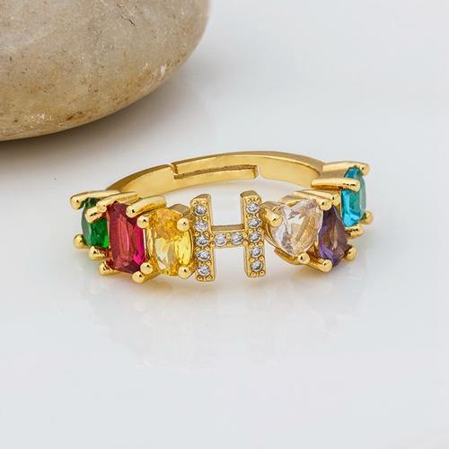 ELAINA Adjustable Initial Ring - Rosetose