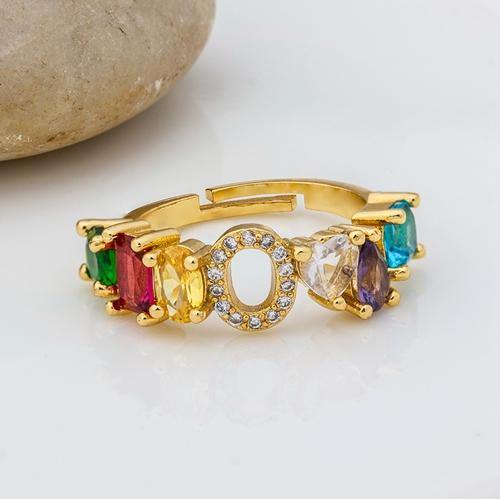 ELAINA Adjustable Initial Ring - Rosetose