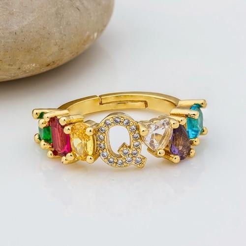 ELAINA Adjustable Initial Ring - Rosetose