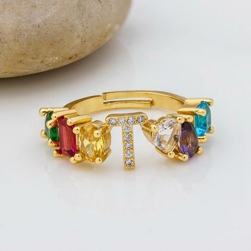 ELAINA Adjustable Initial Ring - Rosetose