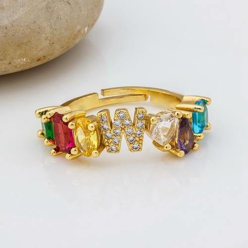 ELAINA Adjustable Initial Ring - Rosetose