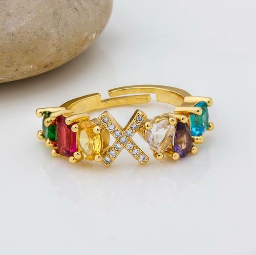 ELAINA Adjustable Initial Ring - Rosetose