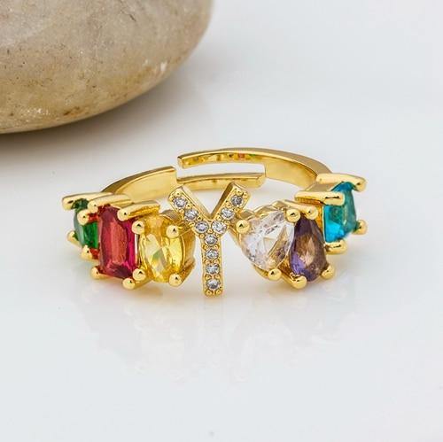 ELAINA Adjustable Initial Ring - Rosetose