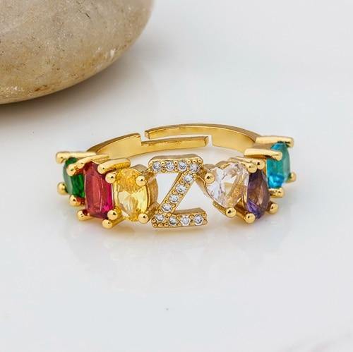 ELAINA Adjustable Initial Ring - Rosetose