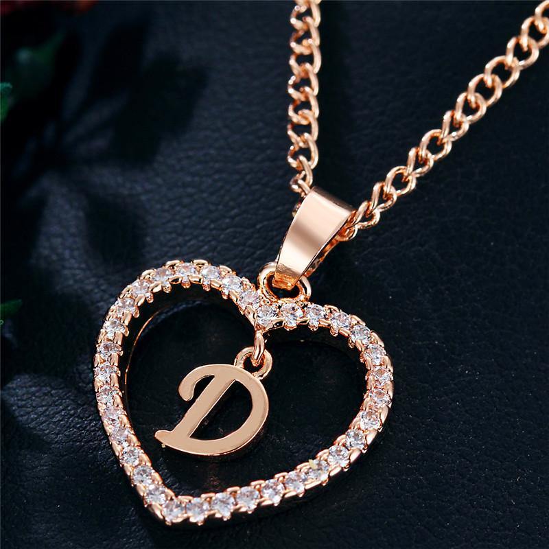 AMORE Initial Necklace - Rosetose