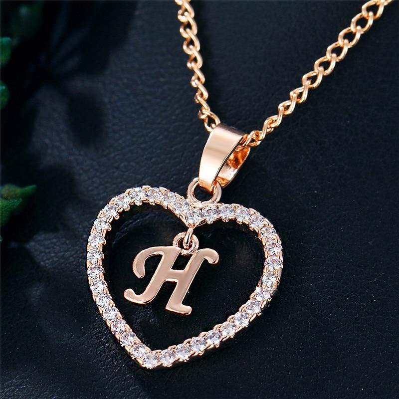 AMORE Initial Necklace - Rosetose
