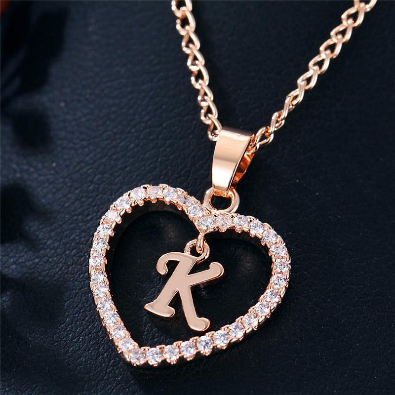 AMORE Initial Necklace - Rosetose
