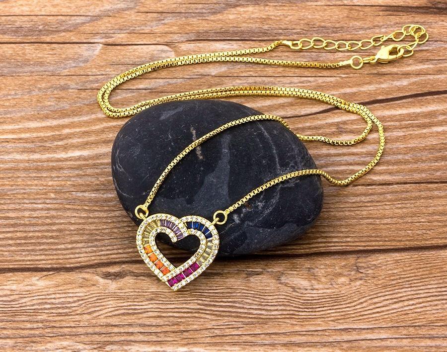 Multicolor Heart Necklace - Rosetose