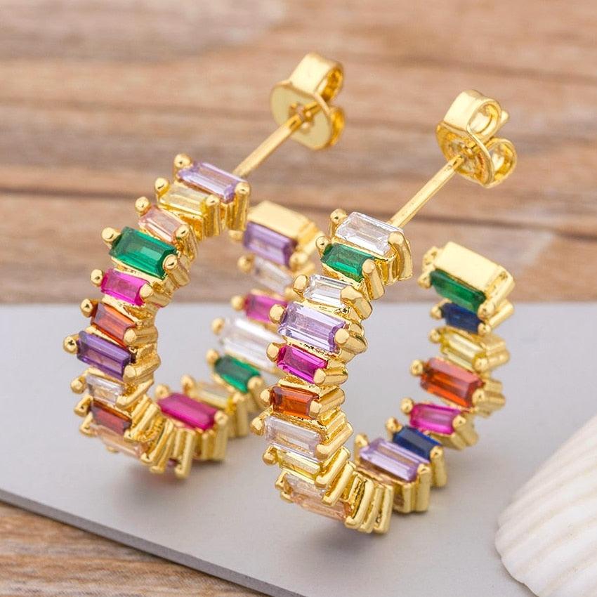 Multicolor Stud Earrings - Rosetose