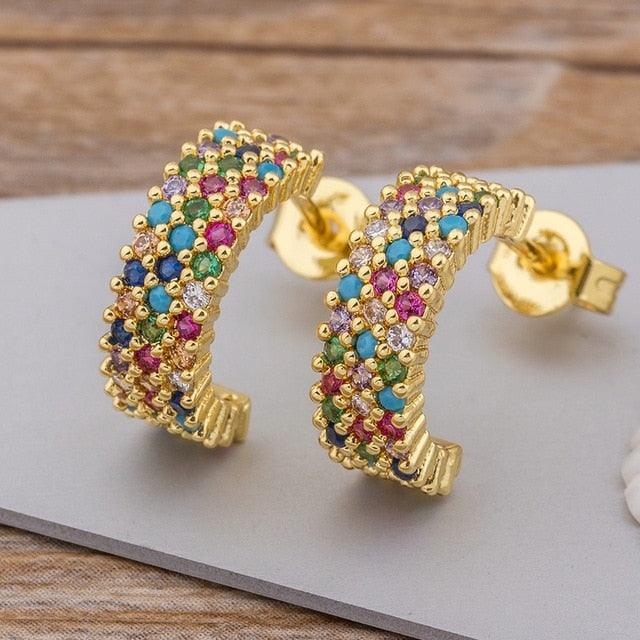 Multicolor Stud Earrings - Rosetose