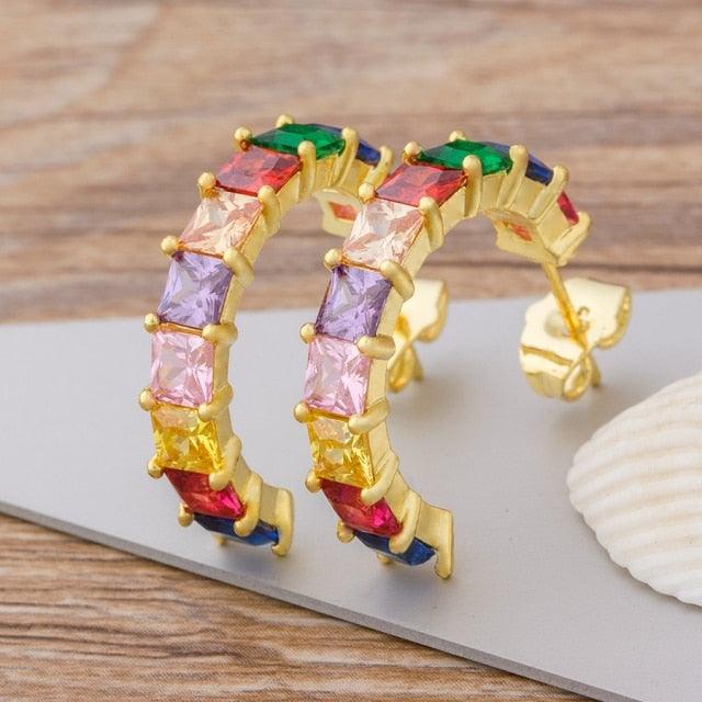 Multicolor Stud Earrings - Rosetose