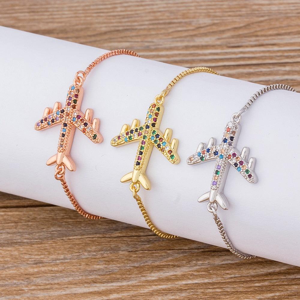 Bessie Multicolor Airplain Chain Bracelet - Rosetose