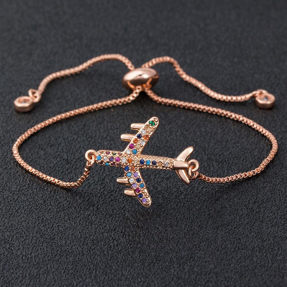 Bessie Multicolor Airplain Chain Bracelet - Rosetose