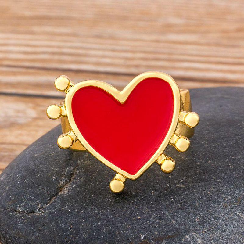 Blake Heart Adjustable Ring - Rosetose
