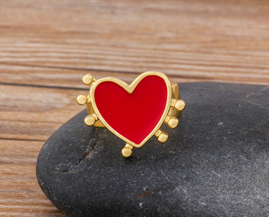 Blake Heart Adjustable Ring - Rosetose