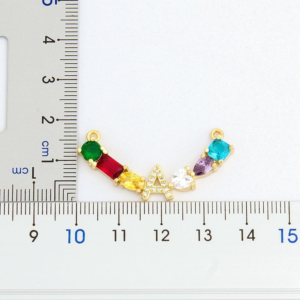 Penelope Multicolor Initial Necklace - Rosetose