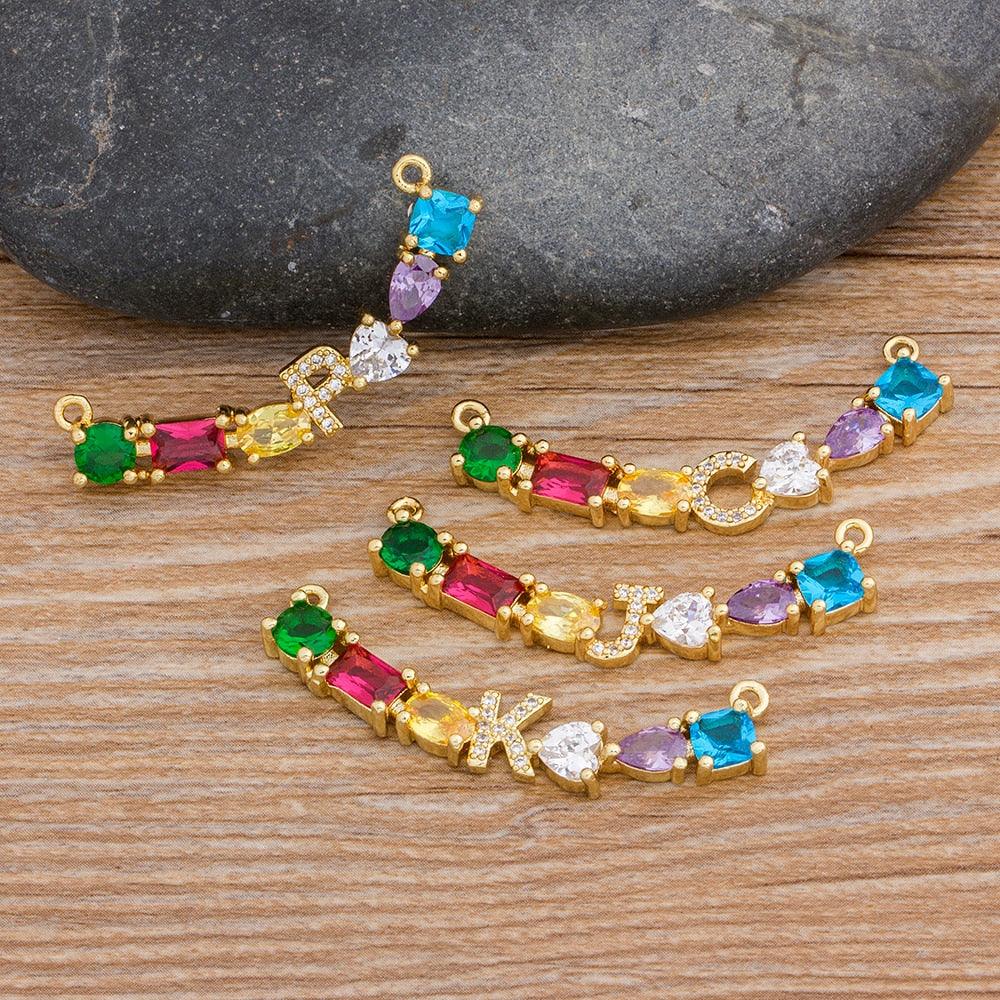 Penelope Multicolor Initial Necklace - Rosetose