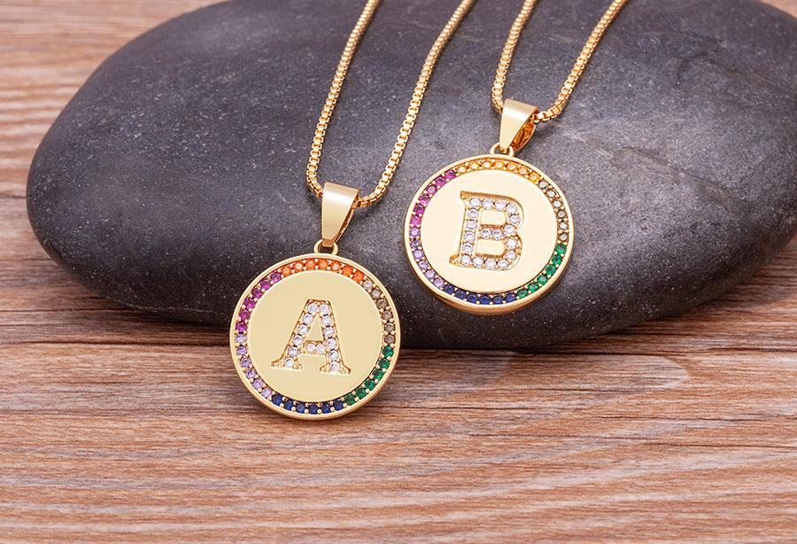 Lily Multicolor Initial Necklace - Rosetose
