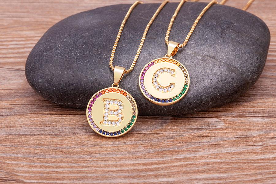 Lily Multicolor Initial Necklace - Rosetose