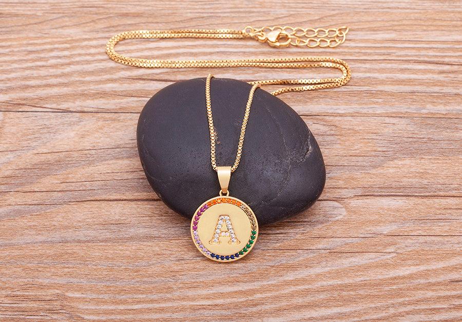 Lily Multicolor Initial Necklace - Rosetose