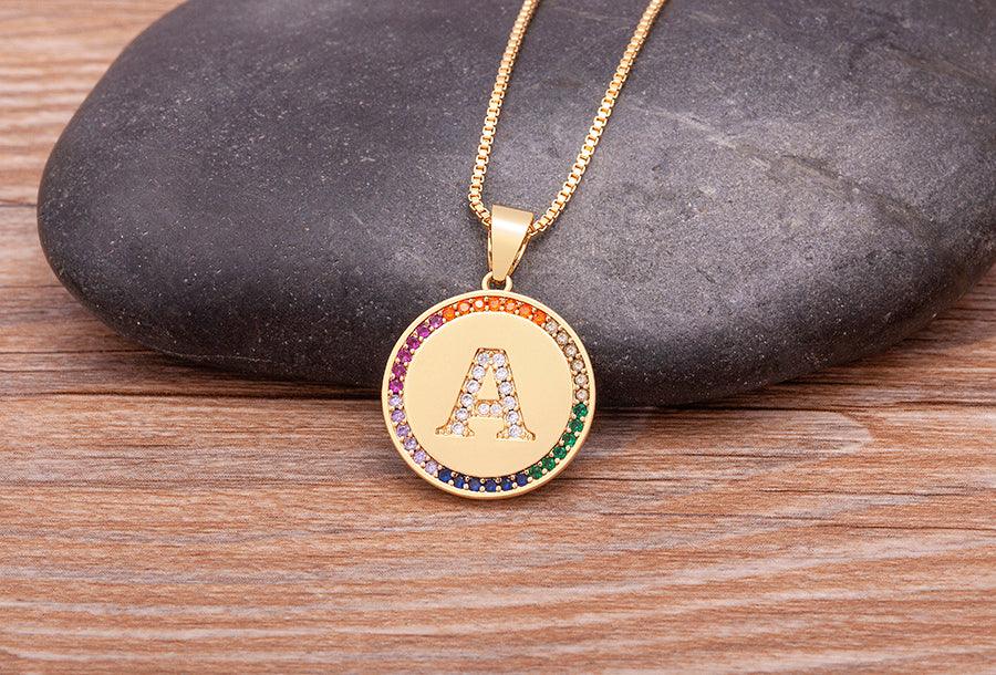 Lily Multicolor Initial Necklace - Rosetose